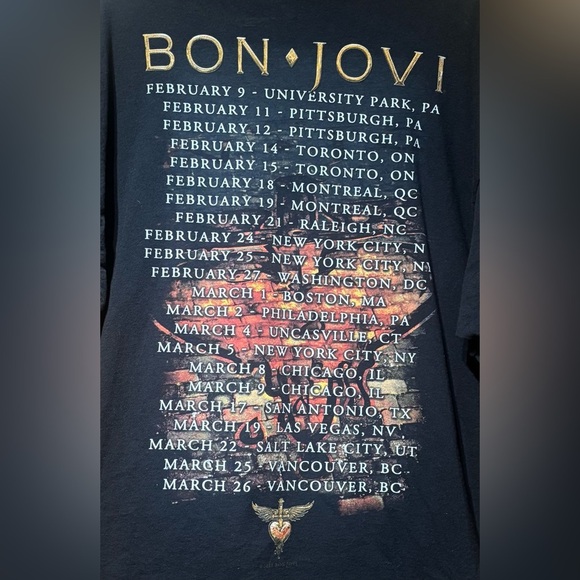 2011 Bon Jovi Live Tour Band Concert T-Shirt Men’s XL EUC - Picture 7 of 7